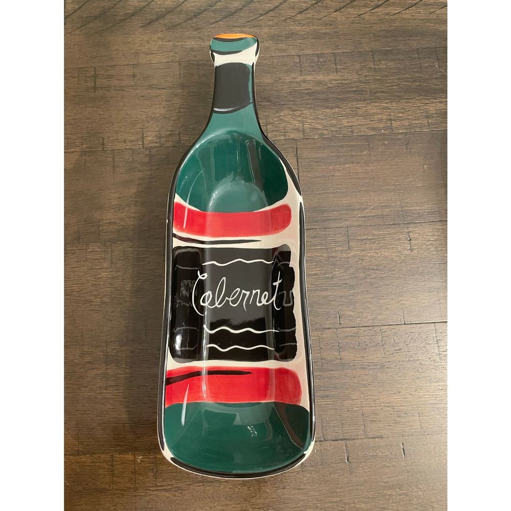 NEW Clay Art Cabernet Wine Serving Dish Snack Tray Spoon Rest